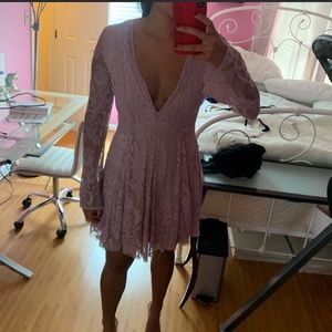 Free People Lace Long Sleeve Dress - 6